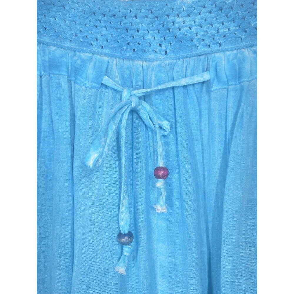 Selcuk Efes Classic Hankerchief Hem Blue Pants 3X Pockets Beach Boho Laganlook - Picture 8 of 10